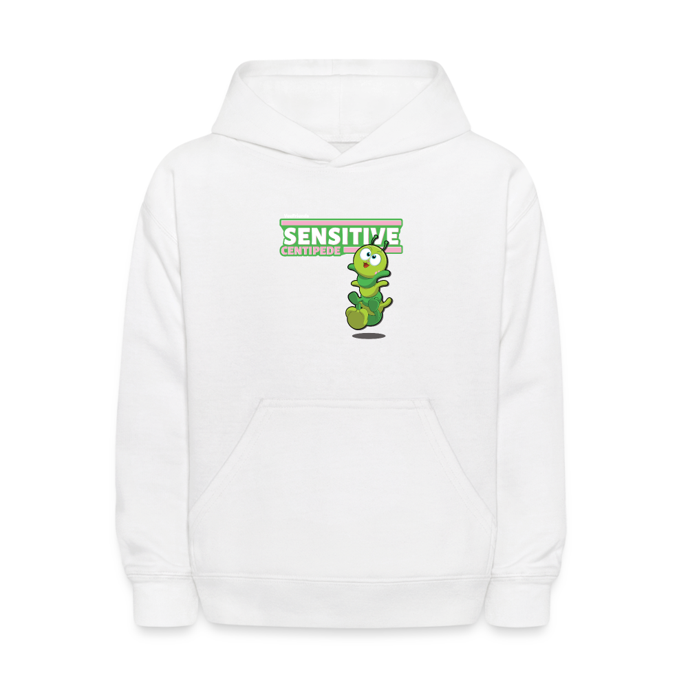 Sensitive Centipede Character Comfort Kids Hoodie - white