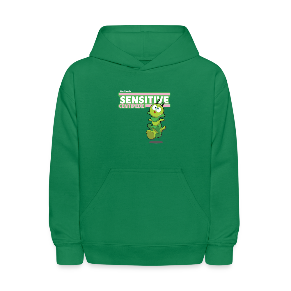 Sensitive Centipede Character Comfort Kids Hoodie - kelly green