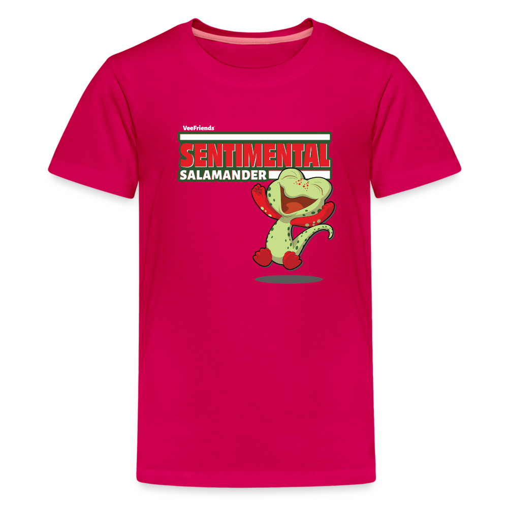 Sentimental Salamander Character Comfort Kids Tee - dark pink