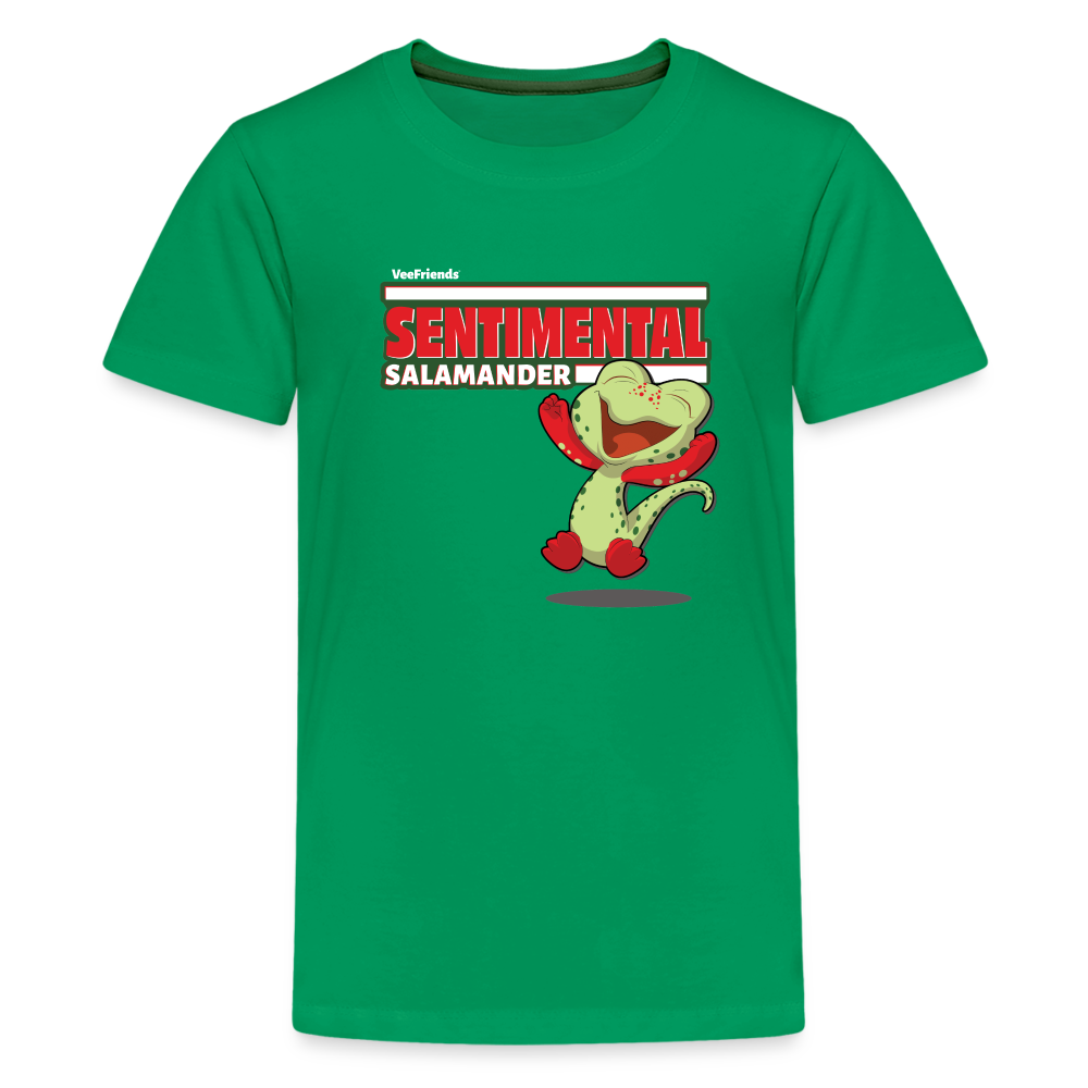 Sentimental Salamander Character Comfort Kids Tee - kelly green