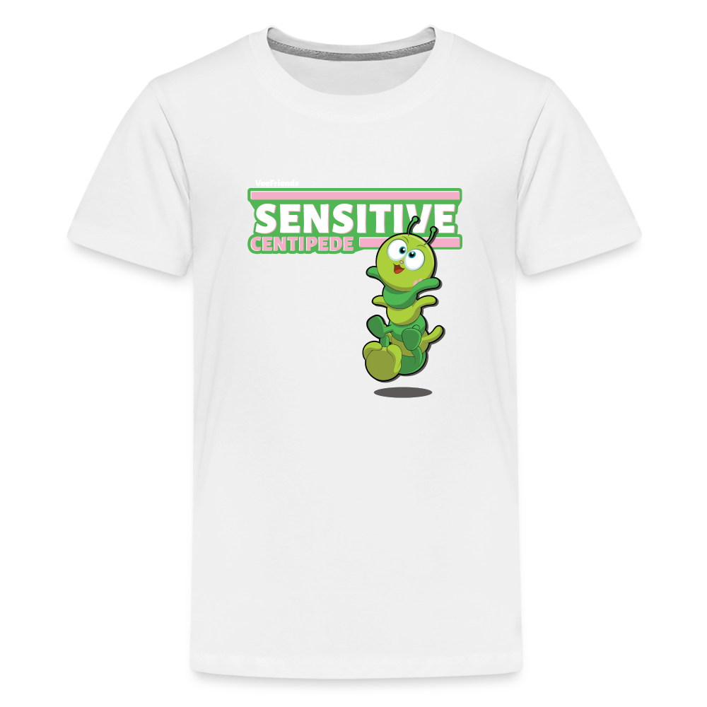 Sensitive Centipede Character Comfort Kids Tee - white