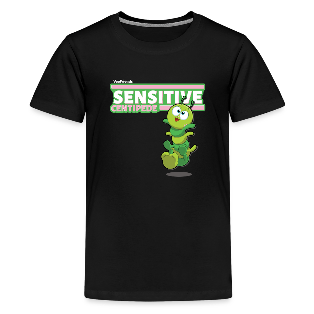 Sensitive Centipede Character Comfort Kids Tee - black