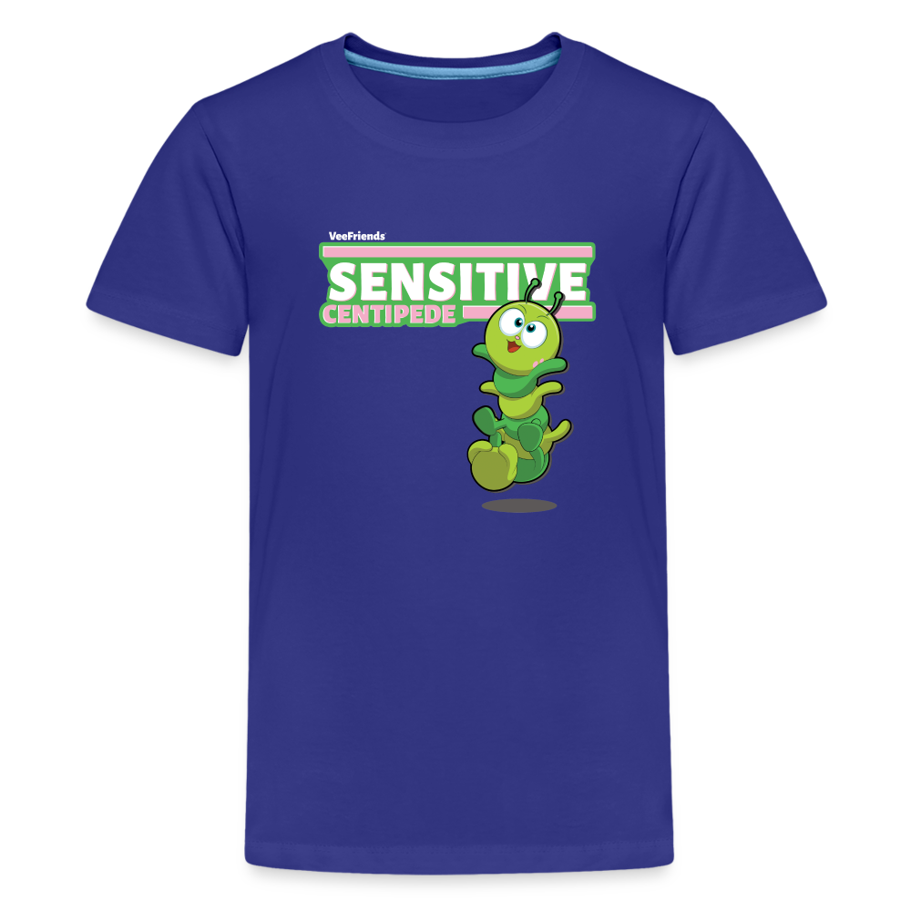 Sensitive Centipede Character Comfort Kids Tee - royal blue