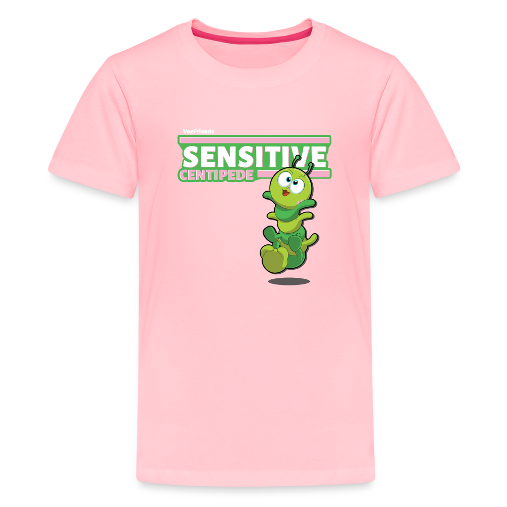 Sensitive Centipede Character Comfort Kids Tee - pink