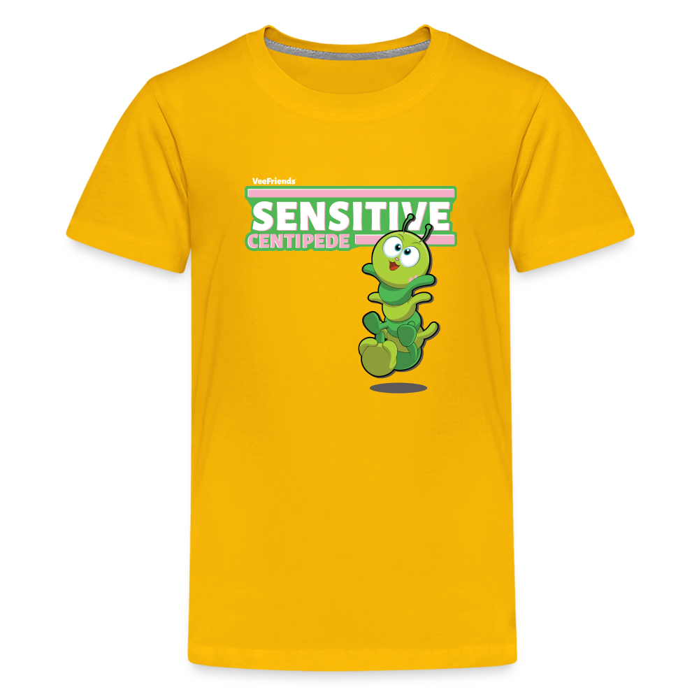 Sensitive Centipede Character Comfort Kids Tee - sun yellow