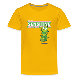 Sensitive Centipede Character Comfort Kids Tee - sun yellow