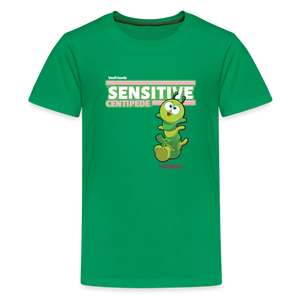 Sensitive Centipede Character Comfort Kids Tee - kelly green