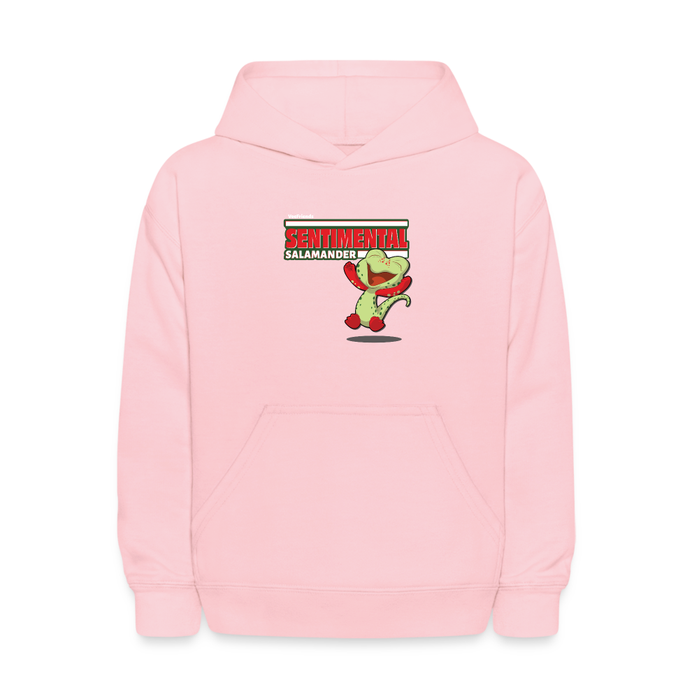 Sentimental Salamander Character Comfort Kids Hoodie - pink