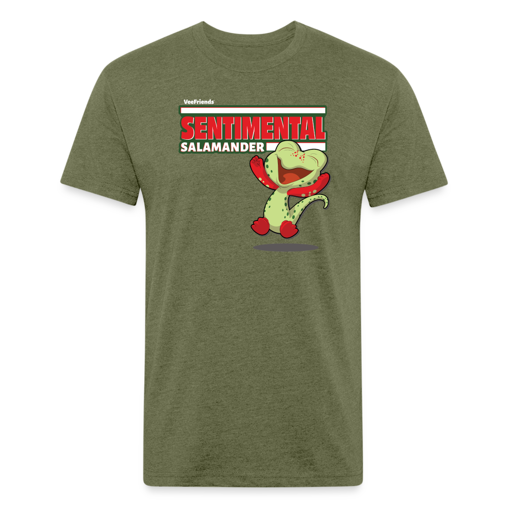 Sentimental Salamander Character Comfort Adult Tee - heather military green