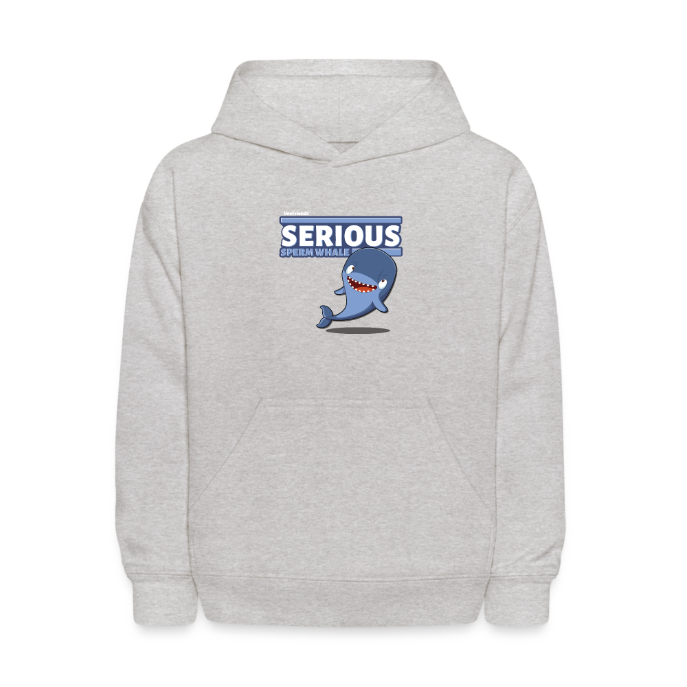 Serious Sperm Whale Character Comfort Kids Hoodie - heather gray