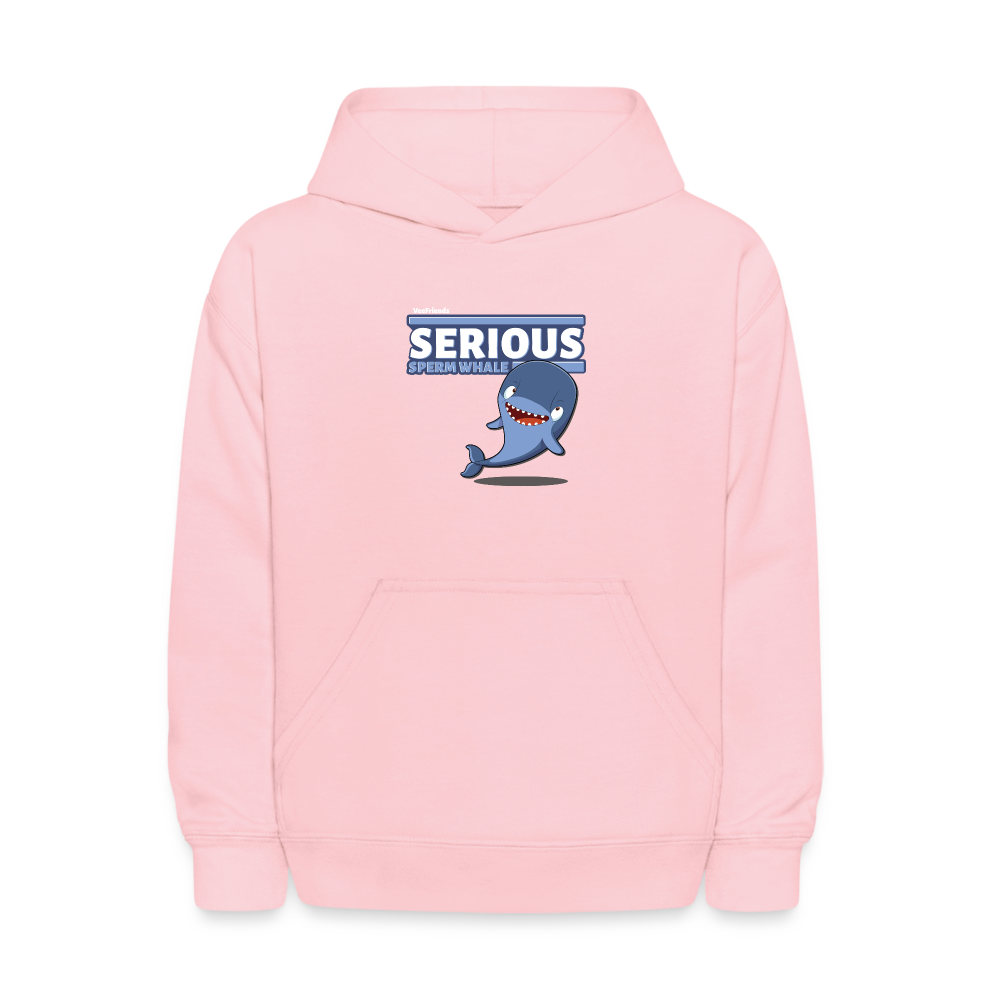 Serious Sperm Whale Character Comfort Kids Hoodie - pink