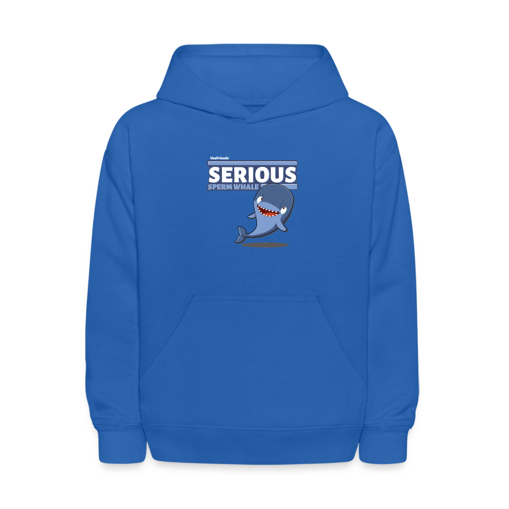 Serious Sperm Whale Character Comfort Kids Hoodie - royal blue