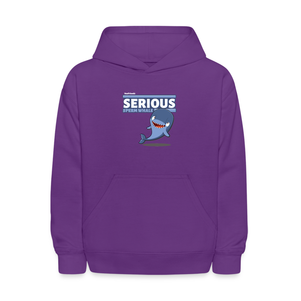 Serious Sperm Whale Character Comfort Kids Hoodie - purple