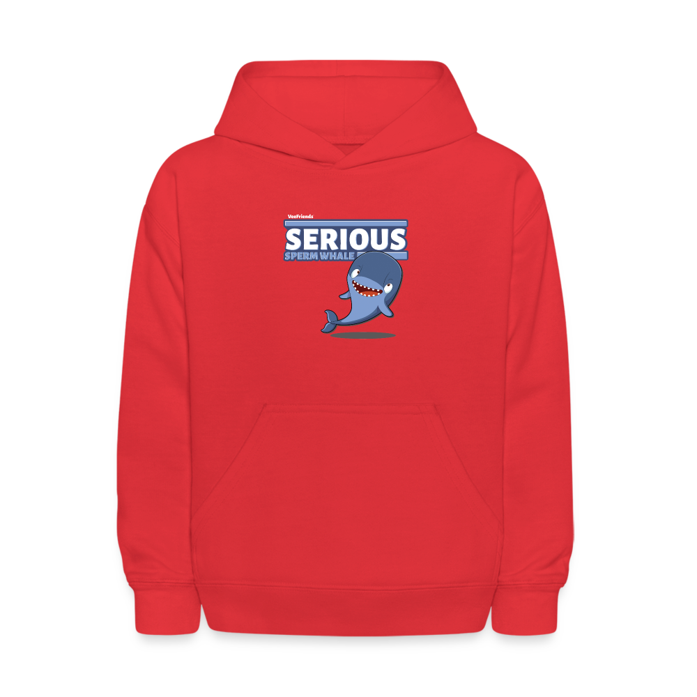 Serious Sperm Whale Character Comfort Kids Hoodie - red