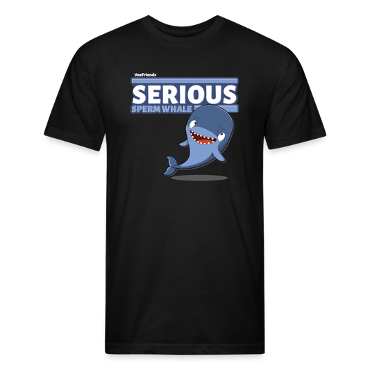 Serious Sperm Whale Character Comfort Adult Tee - black