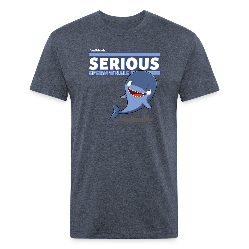 Serious Sperm Whale Character Comfort Adult Tee - heather navy