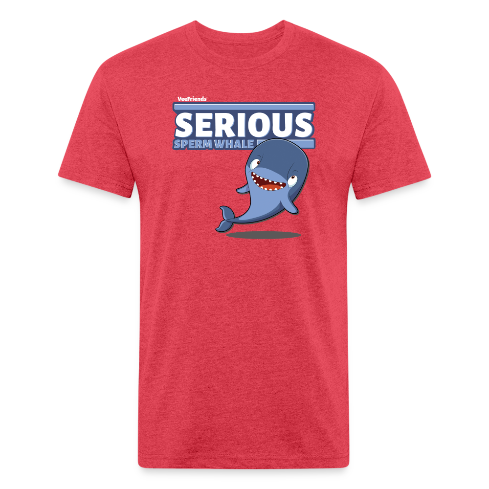 Serious Sperm Whale Character Comfort Adult Tee - heather red