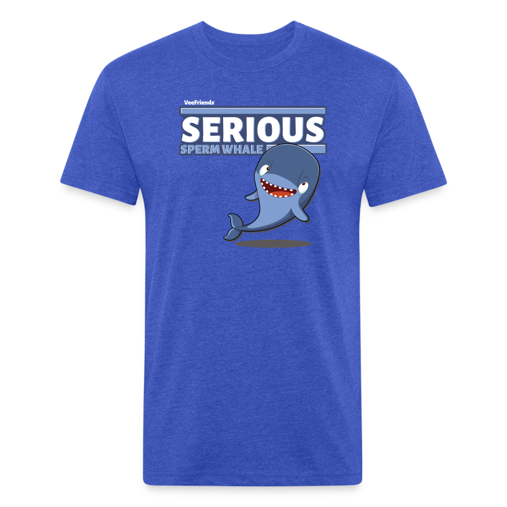 Serious Sperm Whale Character Comfort Adult Tee - heather royal