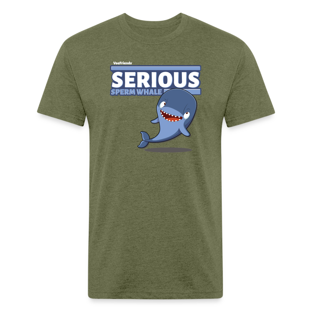 Serious Sperm Whale Character Comfort Adult Tee - heather military green