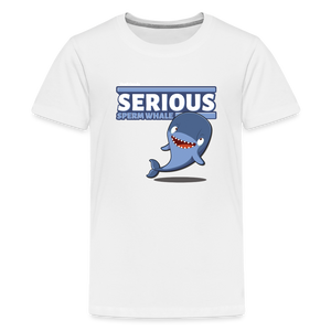 
            
                Load image into Gallery viewer, Serious Sperm Whale Character Comfort Kids Tee - white
            
        