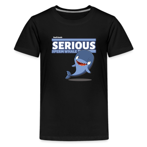 Serious Sperm Whale Character Comfort Kids Tee - black