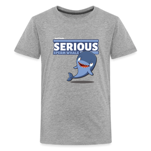 Serious Sperm Whale Character Comfort Kids Tee - heather gray