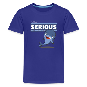 Serious Sperm Whale Character Comfort Kids Tee - royal blue