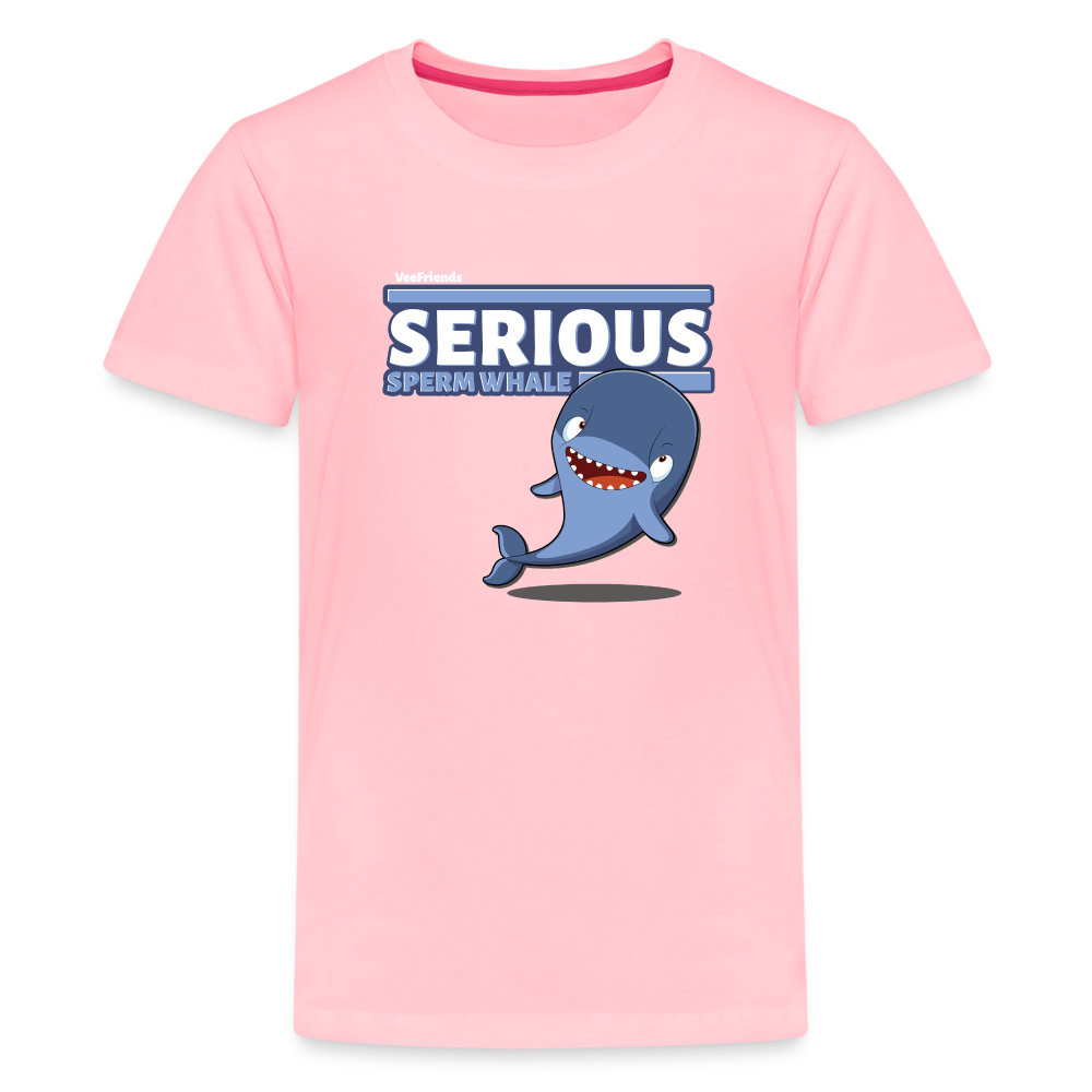 Serious Sperm Whale Character Comfort Kids Tee - pink