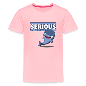 Serious Sperm Whale Character Comfort Kids Tee - pink