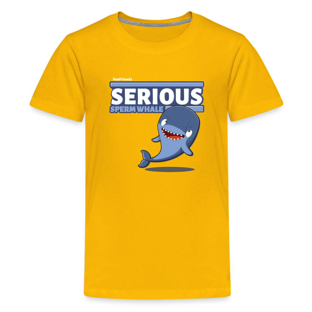 Serious Sperm Whale Character Comfort Kids Tee - sun yellow