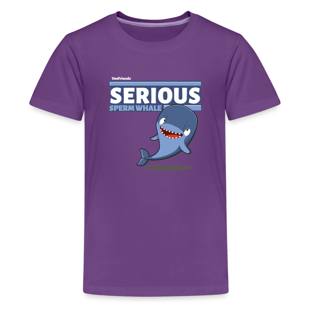 Serious Sperm Whale Character Comfort Kids Tee - purple