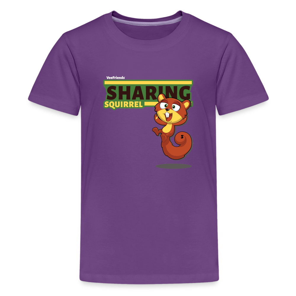 Sharing Squirrel Character Comfort Kids Tee - purple