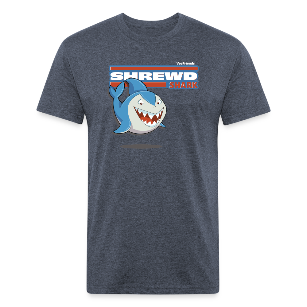 Shrewd Shark Character Comfort Adult Tee - heather navy