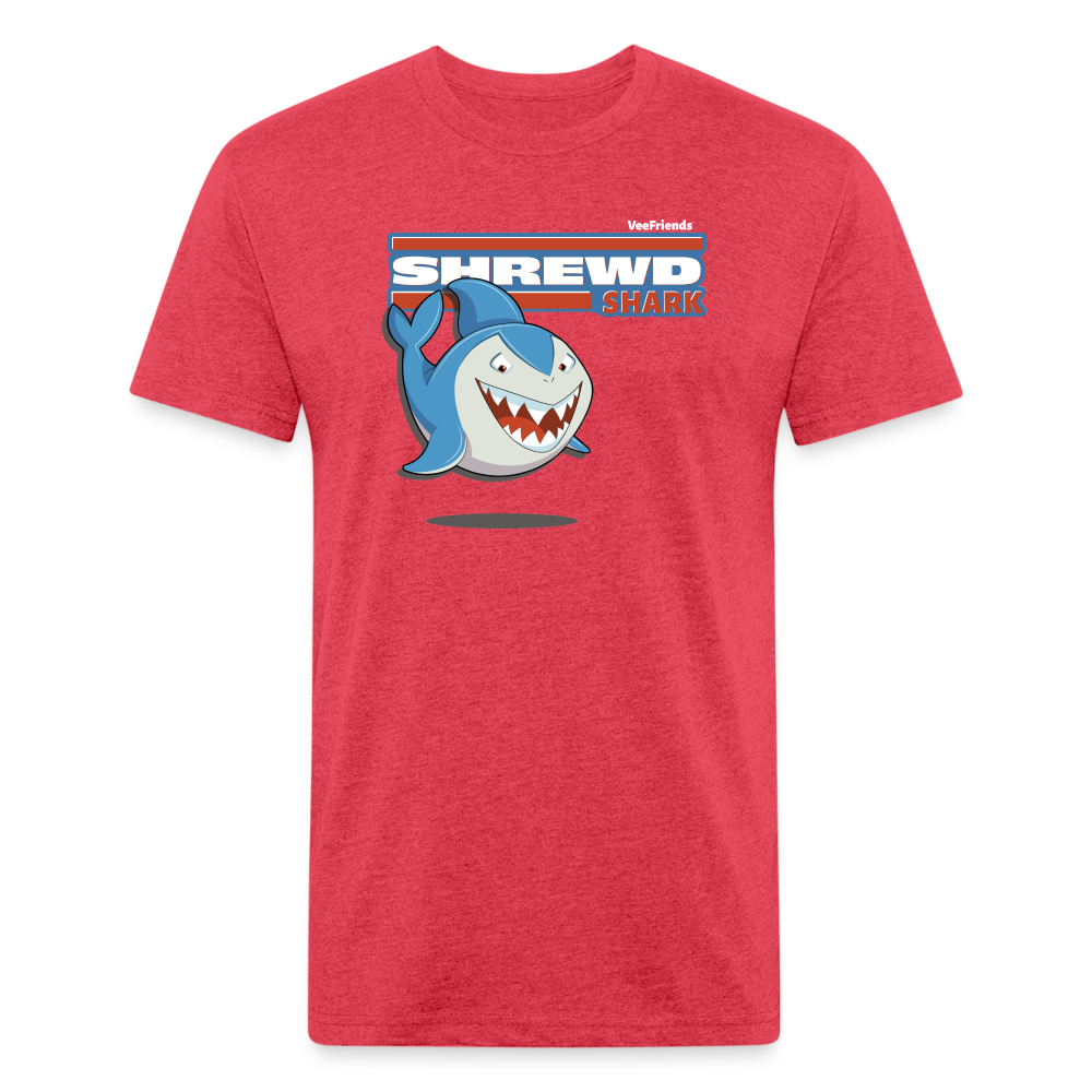 Shrewd Shark Character Comfort Adult Tee - heather red