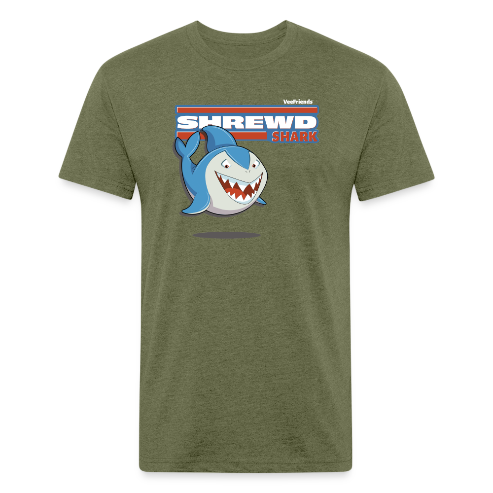 Shrewd Shark Character Comfort Adult Tee - heather military green