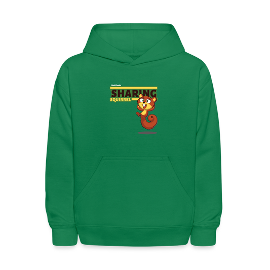 Sharing Squirrel Character Comfort Kids Hoodie - kelly green