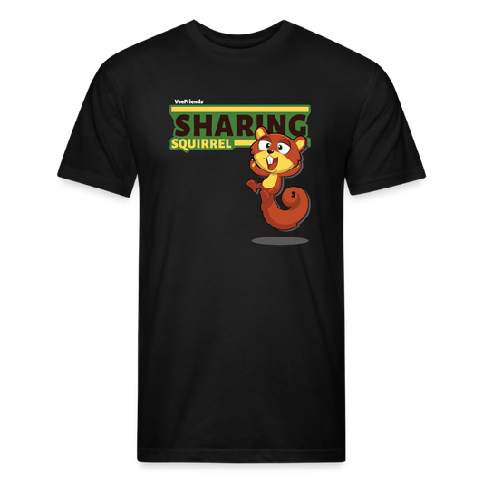 Sharing Squirrel Character Comfort Adult Tee - black