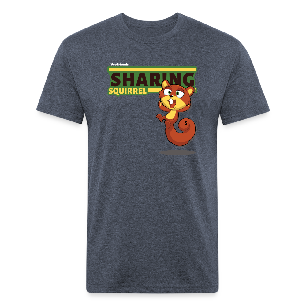 Sharing Squirrel Character Comfort Adult Tee - heather navy