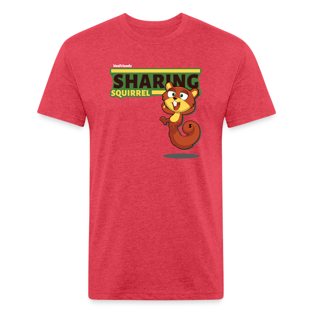 Sharing Squirrel Character Comfort Adult Tee - heather red