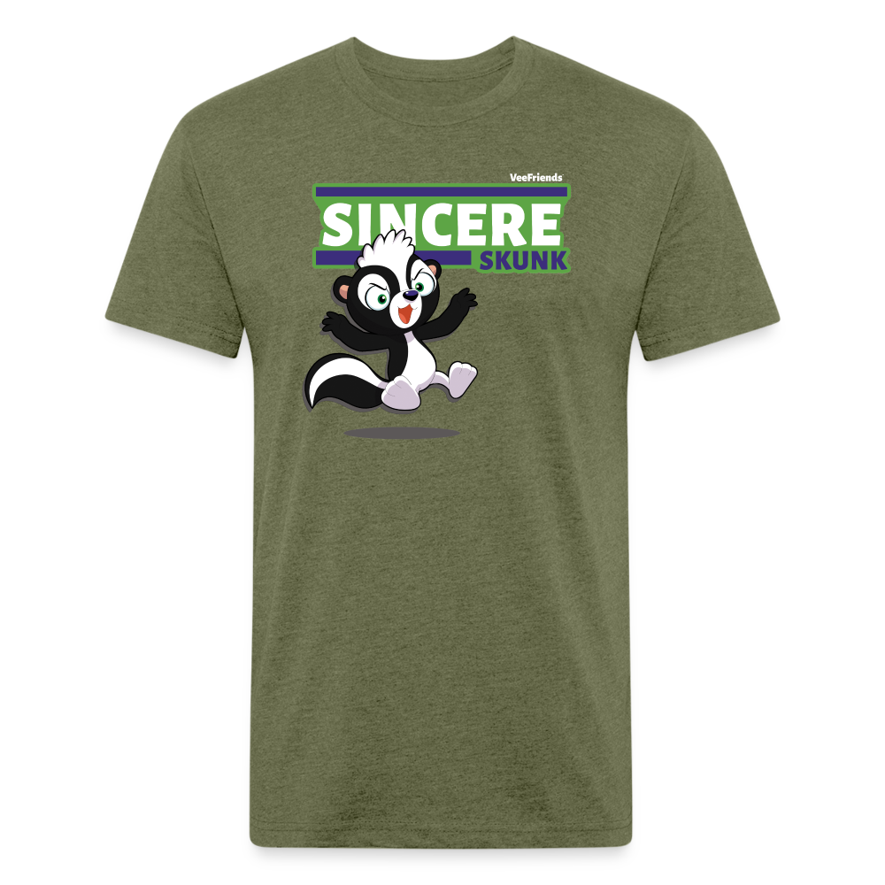 Sincere Skunk Character Comfort Adult Tee - heather military green