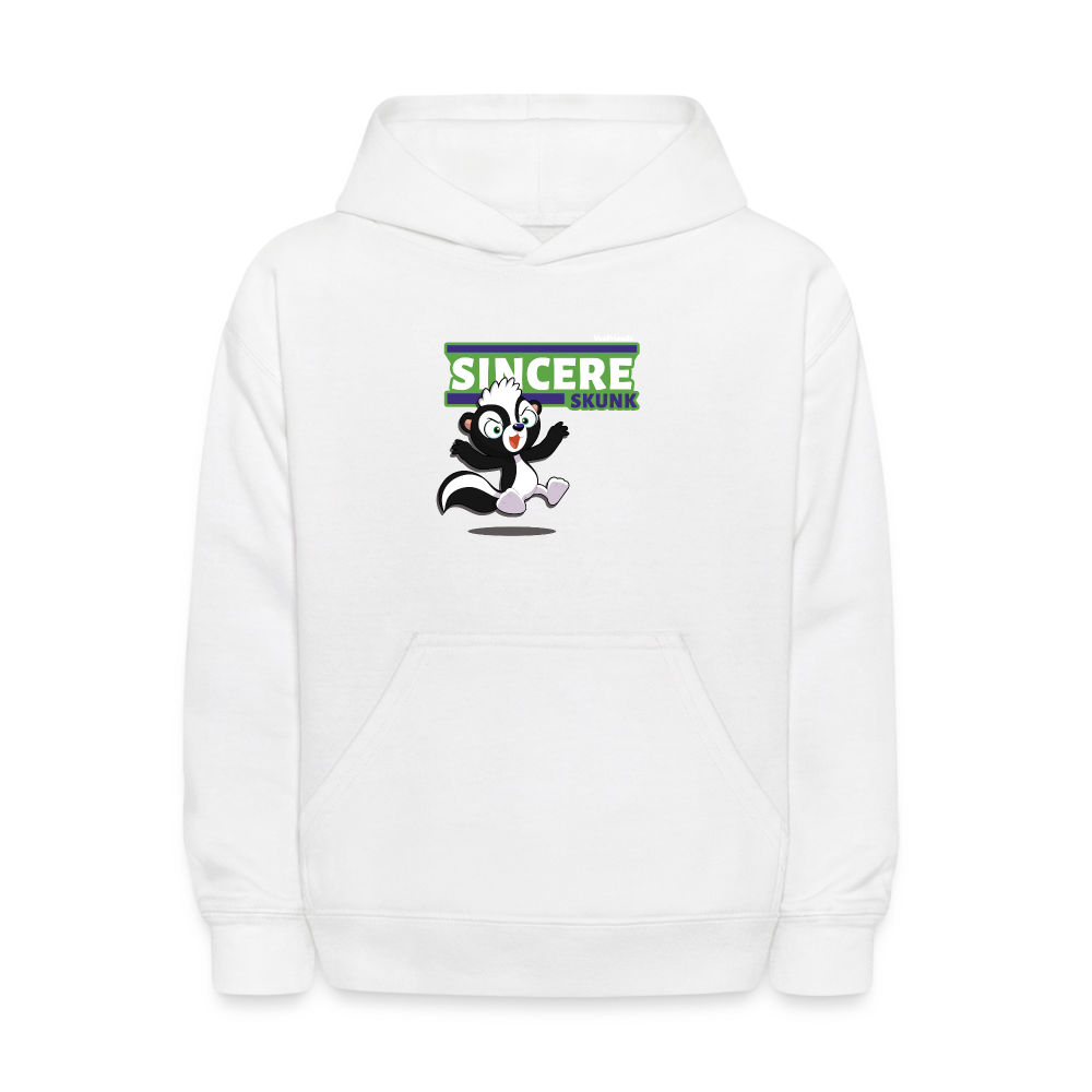 Sincere Skunk Character Comfort Kids Hoodie - white