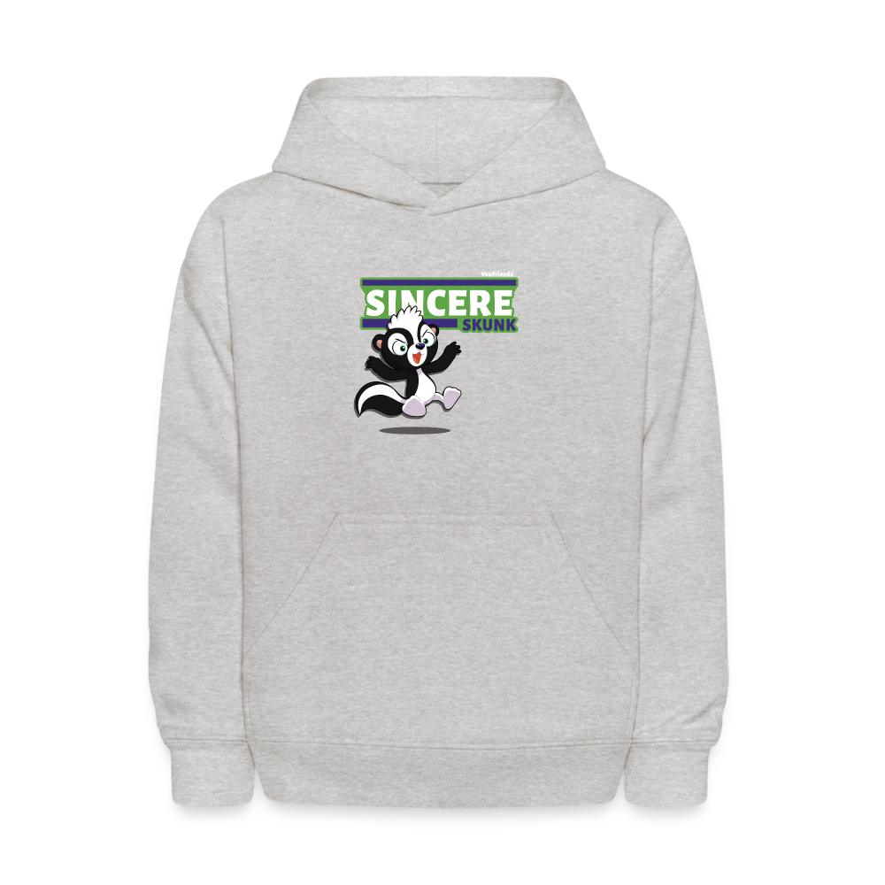 Sincere Skunk Character Comfort Kids Hoodie - heather gray