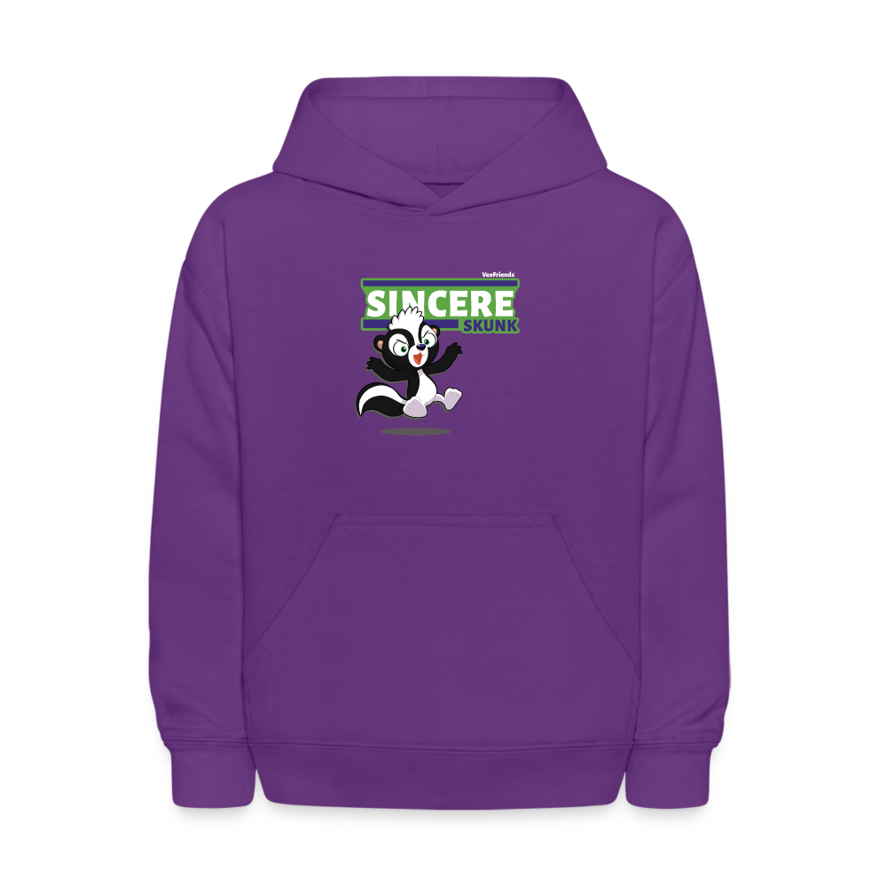 Sincere Skunk Character Comfort Kids Hoodie - purple