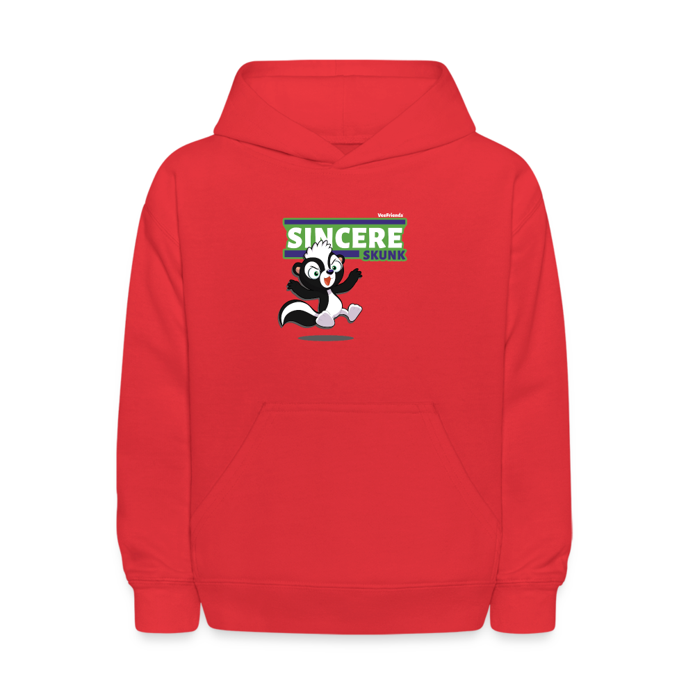 Sincere Skunk Character Comfort Kids Hoodie - red