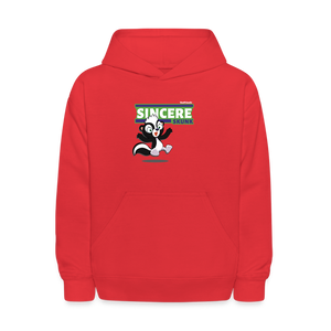 Sincere Skunk Character Comfort Kids Hoodie - red