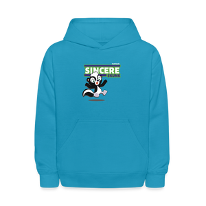 Sincere Skunk Character Comfort Kids Hoodie - turquoise