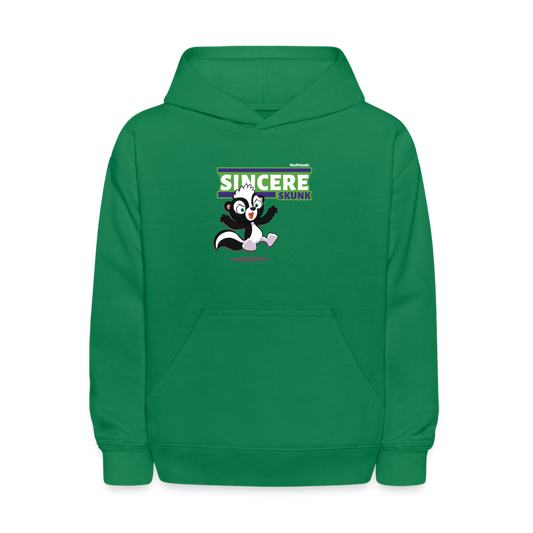 Sincere Skunk Character Comfort Kids Hoodie - kelly green