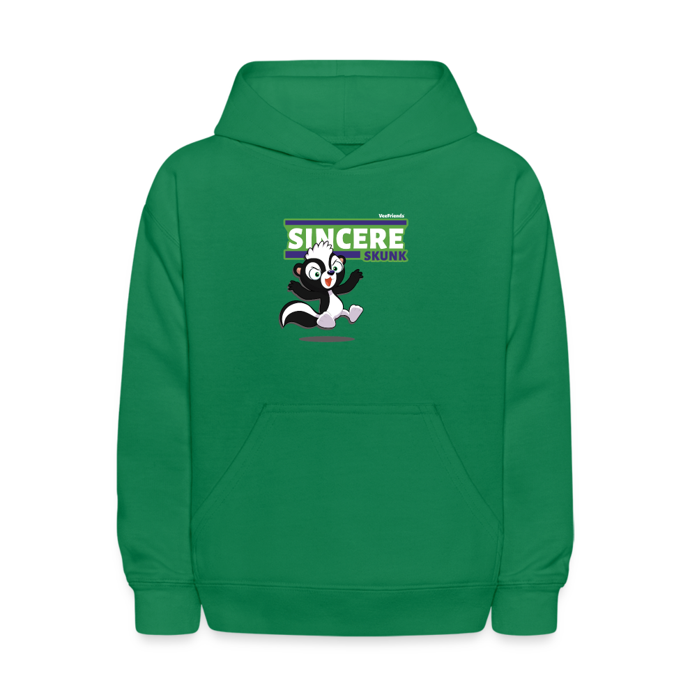 Sincere Skunk Character Comfort Kids Hoodie - kelly green
