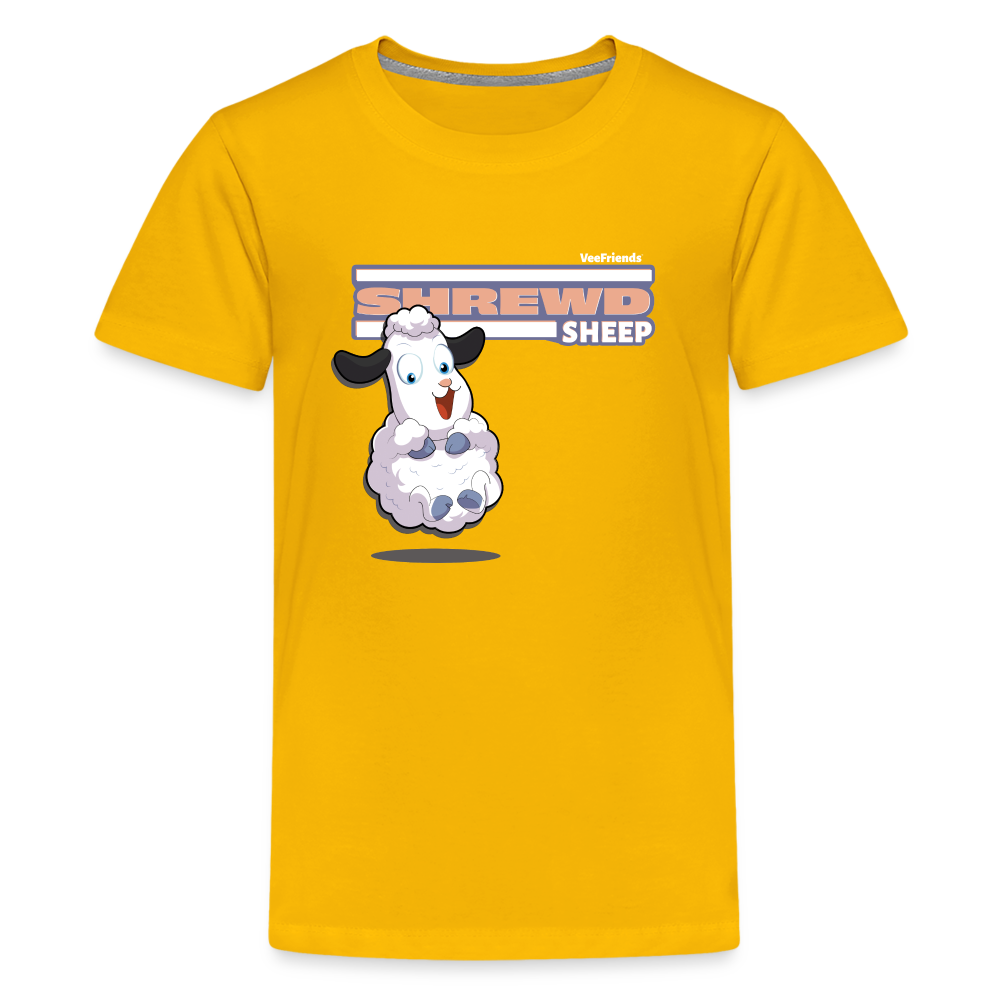 Shrewd Sheep Character Comfort Kids Tee - sun yellow