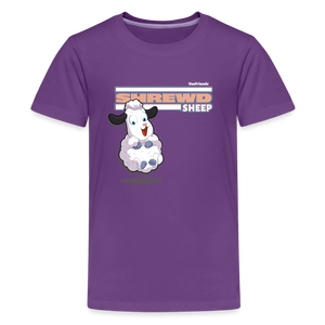 Shrewd Sheep Character Comfort Kids Tee - purple